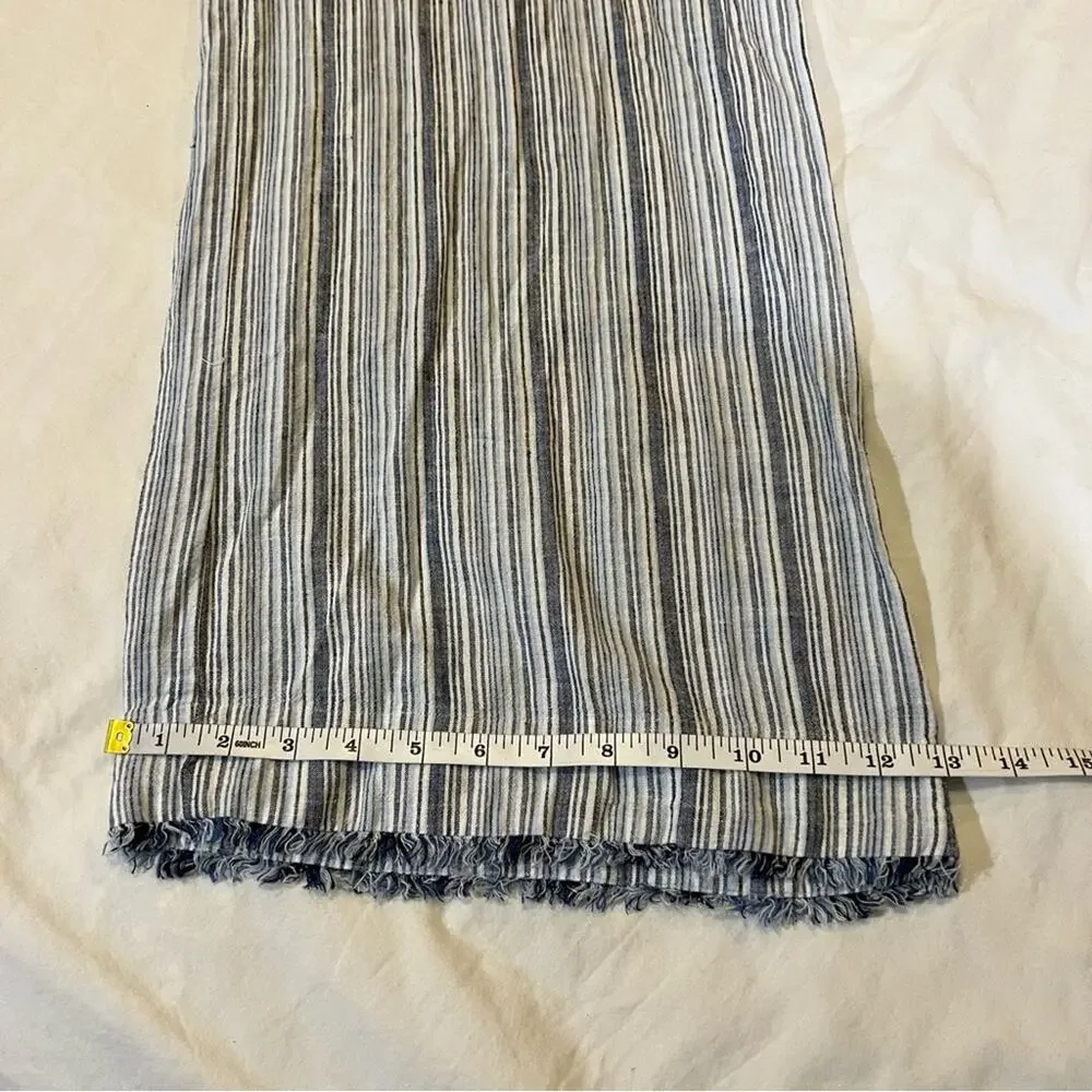 Cloth & Stone NWOT Striped Tie Waist Frayed Hem Wide Leg Crops sz M
